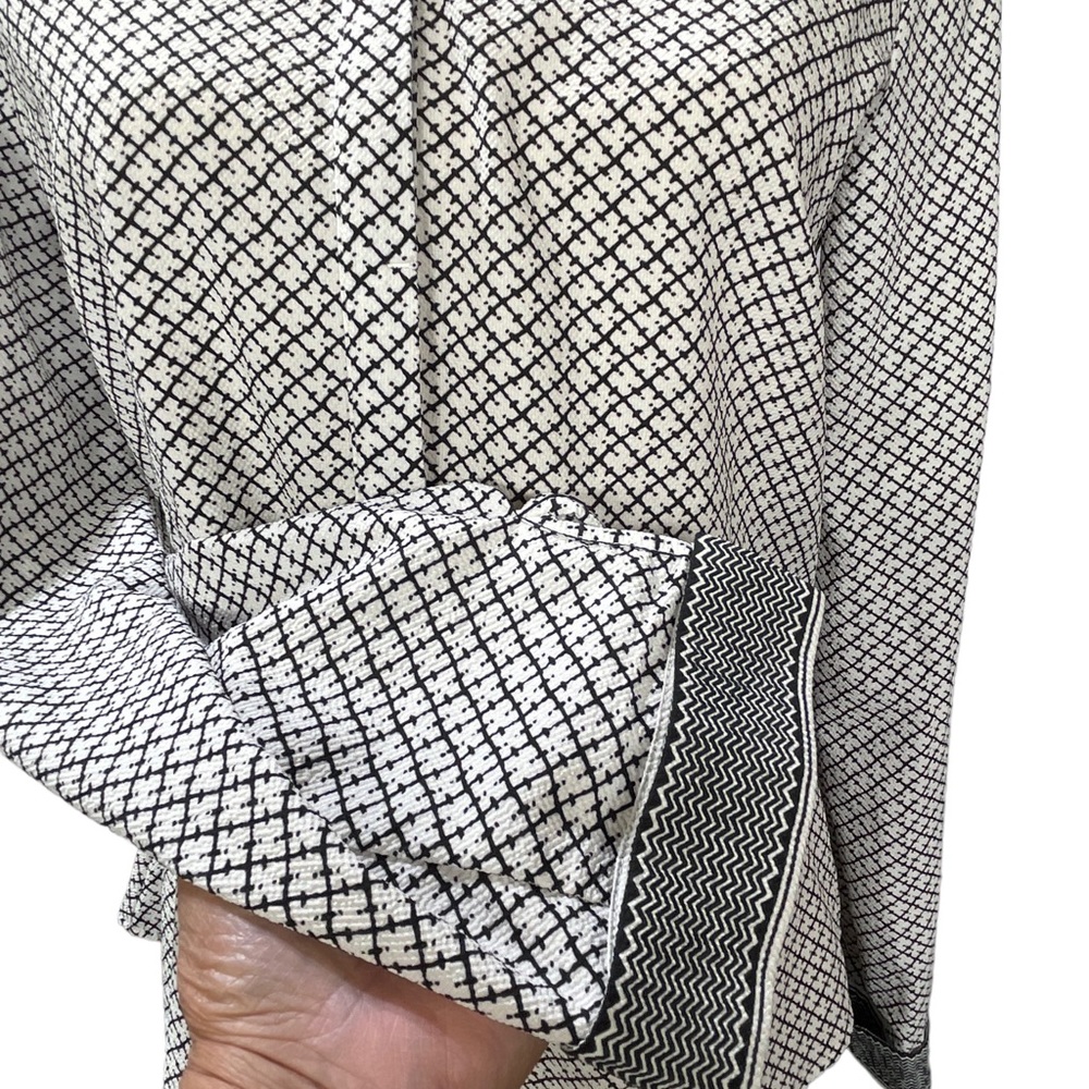 Zara Basic Long Sleeve Large Collared Polo Button… - image 4